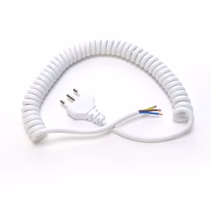 High Quality 3 Pin 16A Plug with Open End Swivel Power Cord IMQ Certificated Italian Power Cord Organizer Spiral Power Cable