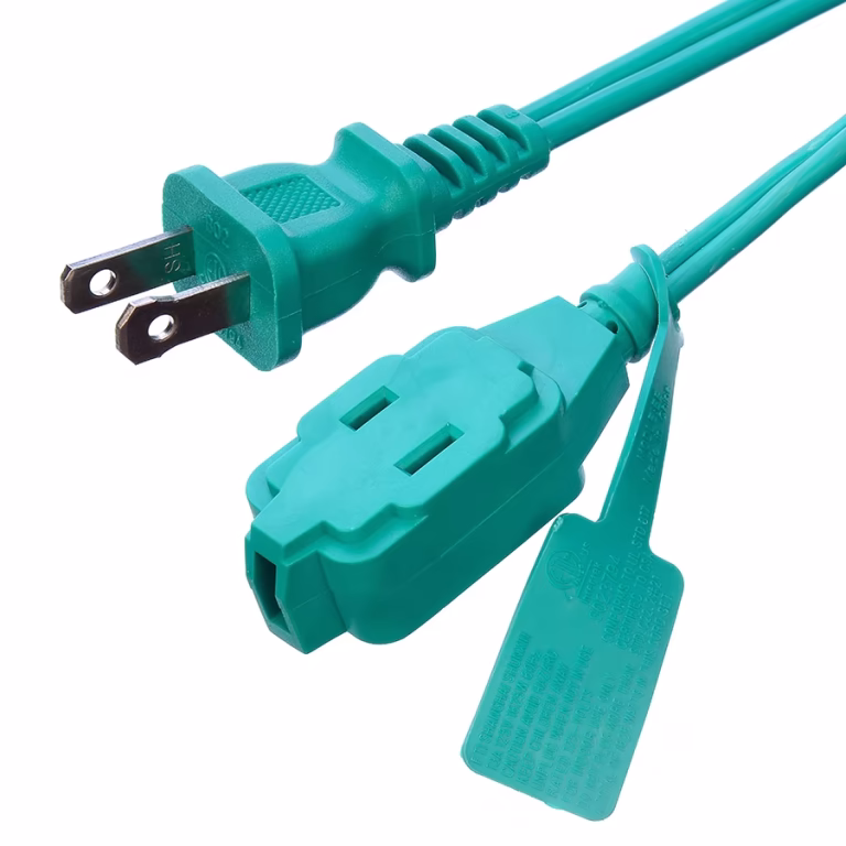 Wholesale Green 2 Pin Laptop Plug Power Cord Extention Cords With Insulation Protection