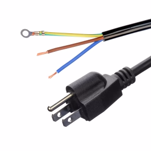 Top Quality ETL Certificated Nema Power Cable Open Ended For Laptop 15A NEMA-15P 3 Phase Plug 12 Gauge Extension Cord