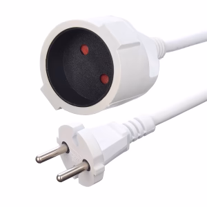 3 Prong Round Pin Extention Cable White SNI Extention Cord For Home Appliances